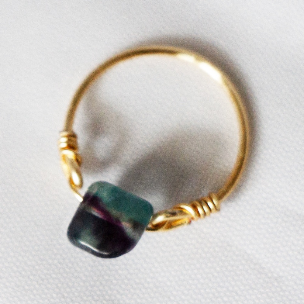 Flourite Simple Gold Ring - Picture 3 of 6